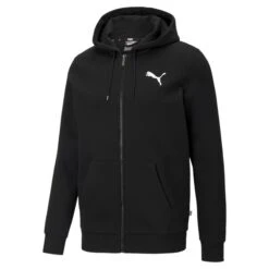 PUMA ESSENTIALS FULL-ZIP LOGO MEN'S HOODIE