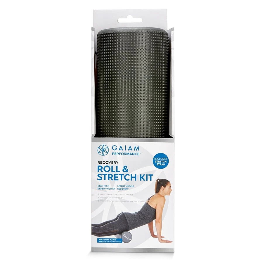 GAIAM FOAM ROLLER STRECH KIT 45CM 3 GAIAM FOAM ROLLER STRECH KIT 45CM