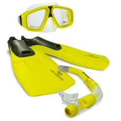 LAND & SEA ADVENTURER MASK & SNORKEL SET - YELLOW