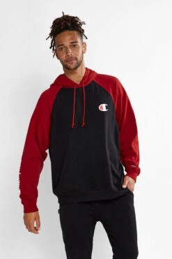 CHAMPION LIGHTWEIGHT TERRY COLOUR BLOCK HOODIE