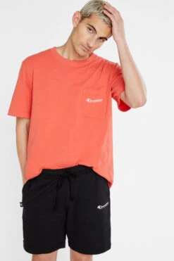 CHAMPION FRENCH TERRY SCRIPT SHORT -Fitness Gear Store AWM6N BLK 5