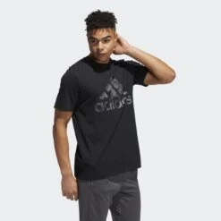 ADIDAS BIG LOGO OF SPORT T SHIRT 14 ADIDAS BIG LOGO OF SPORT T SHIRT -Fitness Gear Store Continental Camo Graphic Tee Black GL6292 25 model