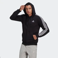 ADIDAS ESSENTIALS FLEECE 3-STRIPES FULL-ZIP HOODIE