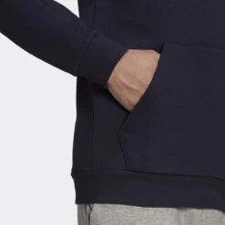 ADIDAS ESSENTIALS FLEECE CUT 3-STRIPES HOODIE -Fitness Gear Store Essentials Fleece Cut 3 Stripes Hoodie Blue GK9584 42 detail