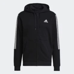 ADIDAS ESSENTIALS FLEECE CUT 3-STRIPES TRACK JACKET 11 ADIDAS ESSENTIALS FLEECE CUT 3-STRIPES TRACK JACKET -Fitness Gear Store Essentials Fleece Cut 3 Stripes Track Jacket Black GK9585 01 laydown