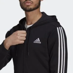 ADIDAS ESSENTIALS FLEECE CUT 3-STRIPES TRACK JACKET 12 ADIDAS ESSENTIALS FLEECE CUT 3-STRIPES TRACK JACKET -Fitness Gear Store Essentials Fleece Cut 3 Stripes Track Jacket Black GK9585 41 detail
