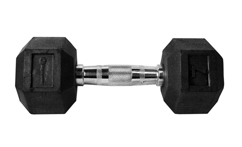 RINGMASTER DUMBELLL RUBBER HEX 7KG 3 RINGMASTER DUMBELLL RUBBER HEX 7KG