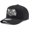 MITCHELL & NESS 110 SNAP FLEX BLACK & WHITE LOGO CAP - CHARLOTTE HORNETS