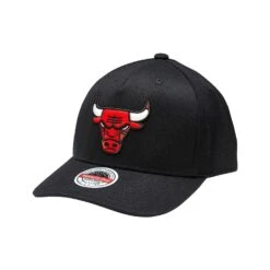 MITCHELL & NESS CHICAGO BULLS TEAM LOGO 5 PANEL CLASSIC RED SNAPBACK