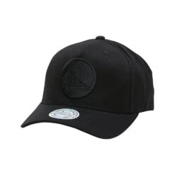 MITCHELL & NESS CAP SNAP ALL BLACK LOGO 110 GOLDEN STATE WARRIORS