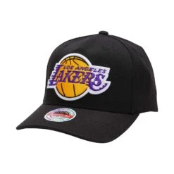 MITCHELL & NESS L.A LAKERS TEAM LOGO 5 PANEL CLASSIC RED SNAPBACK