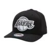 MITCHELL & NESS L.A LAKERS BLACK & WHITE TEAM LOGO 5 PANEL CLASSIC RED SNAPBACK