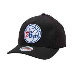 MITCHELL & NESS PHILADELPHIA 76ERS TEAM LOGO 5 PANEL CLASSIC RED SNAPBACK
