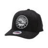 MITCHELL & NESS PHILADELPHIA 76ERS BLACK & WHITE TEAM LOGO 5 PANEL CLASSIC RED SNAPBACK