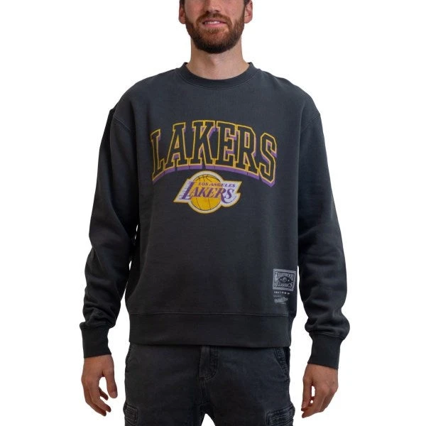 MITCHELL & NESS VINTAGE KEYLINE LOGO CREW LA LAKERS 3 MITCHELL & NESS VINTAGE KEYLINE LOGO CREW LA LAKERS