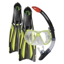 LAND & SEA WHITSUNDAY MASK & SNORKEL SET - BLACK/YELLOW