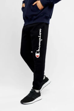 CHAMPION SCRIPT CUFF TRACK PANT -Fitness Gear Store a1882h blk mc 2 d3a6b400 2adc 4035 a947 e5e634c0f3df