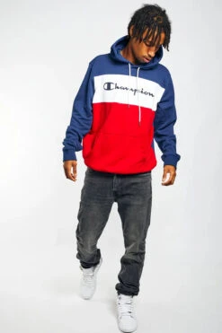 CHAMPION EU ROCH MENS COLOURBLOCK MENS HOODIE -Fitness Gear Store avx3a1 blue red 5 600