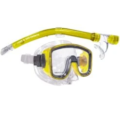 LAND & SEA LAGOON SILITEX MASK & SNORKEL SET JNR - YELLOW