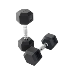 ORBIT DUMBELLS RUBBER HEX PAIR 7KG