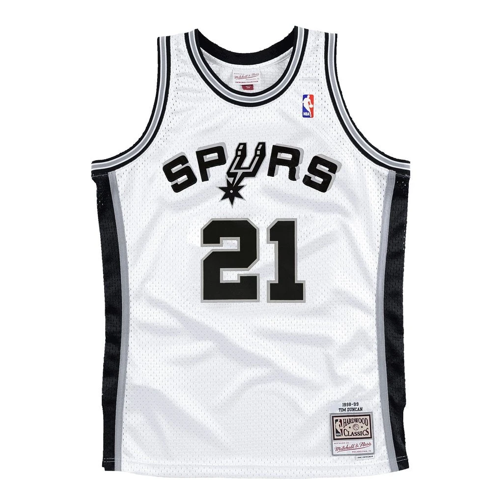 TIM DUNCAN SAN ANTONIO SPURS MITCHELL & NESS NBA 98-99 SWINGMAN JERSEY - WHITE 3 TIM DUNCAN SAN ANTONIO SPURS MITCHELL & NESS NBA 98-99 SWINGMAN JERSEY - WHITE