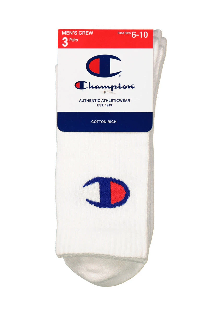 CHAMPION CREW C-LOGO 3 PACK SOCKS 3 CHAMPION CREW C-LOGO 3 PACK SOCKS
